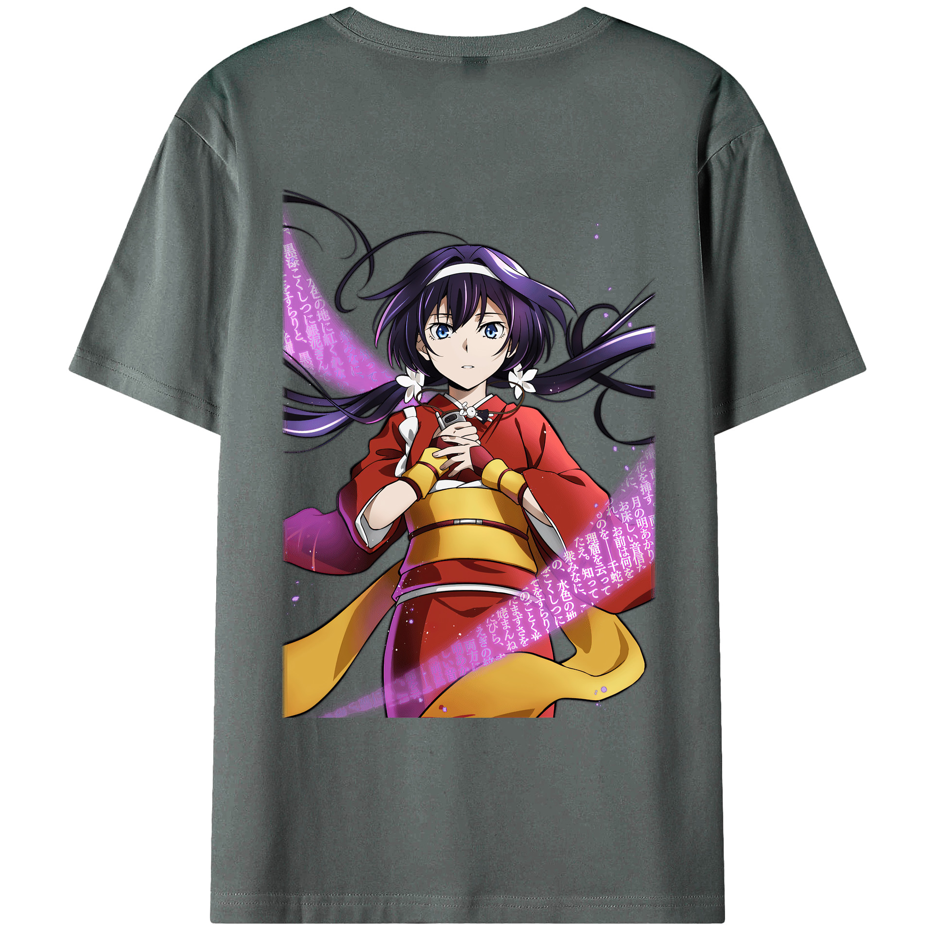 （画像用） 文豪ストレイドッグス Bungo Stray Dogs 綿100％ メンズ半袖Tシャツ（バックプリント） 通気性